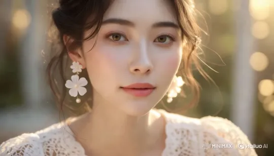 Refined Beauty: Hands Adjusting Floral Earrings in Elegant Setting – AI Generated Video | Hailuo AI