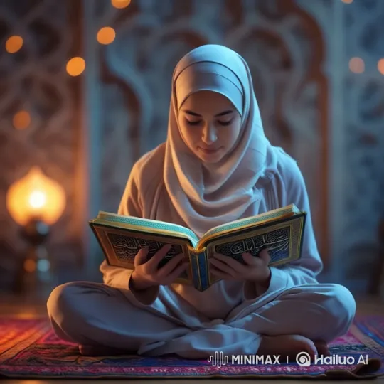 Serene Mother Reading Quran in Aesthetic Setting – AI Generated Video | Hailuo AI