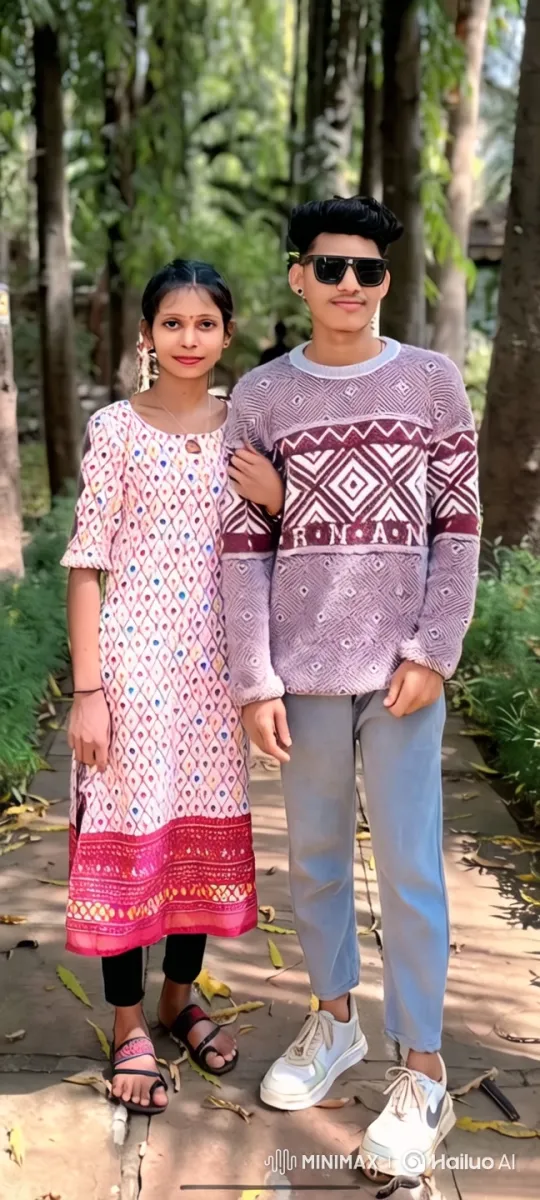 Aesthetic Portrait of Couple in Lush Greenery – AI Generated Video | Hailuo AI