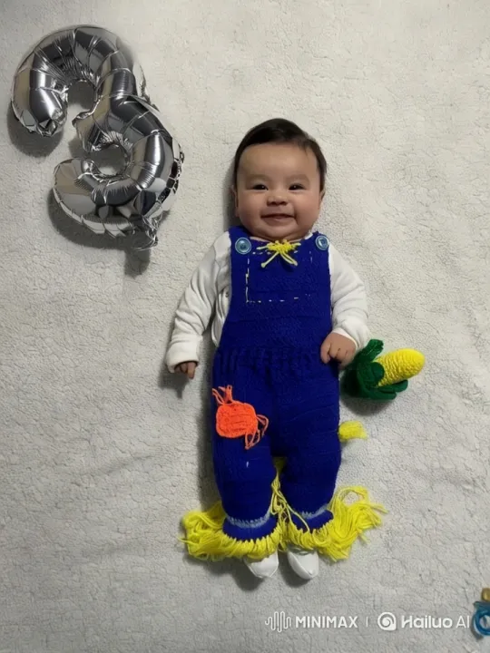 Baby Dances in Vibrant Crocheted Outfit – AI Generated Video | Hailuo AI