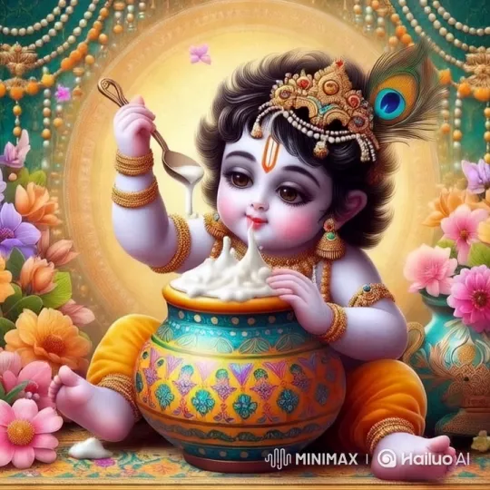 Young Deity Enjoying Opulent Feast Amidst Flowers – AI Generated Video | Hailuo AI