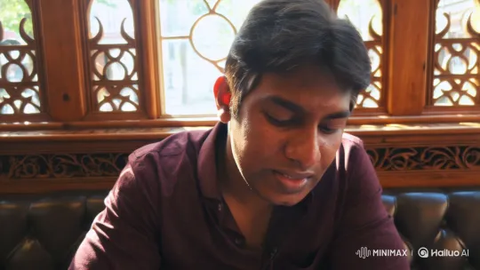 Intimate Café Scene: Man Expresses Love – AI Generated Video | Hailuo AI