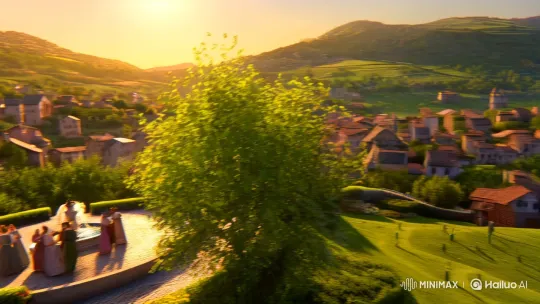 Village Life: Idyllic Panorama and Community Moments – AI Generated Video | Hailuo AI