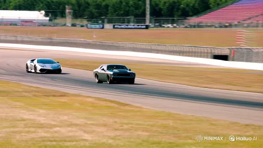 Lamborghini vs. Dodge Challenger: Vintage Dominance Over Modern Design – AI Generated Video | Hailuo AI