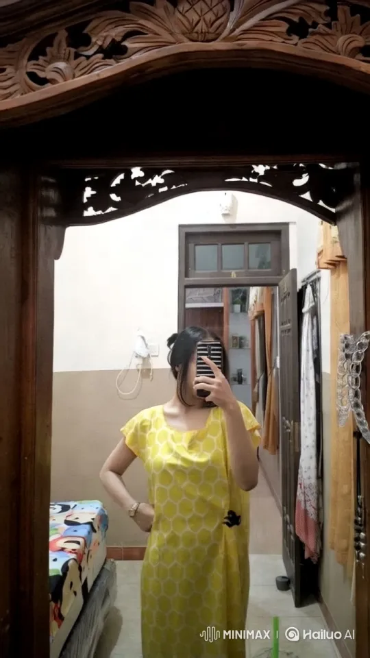 Woman Lifts Dress in Aesthetic Mirror Scene – AI Generated Video | Hailuo AI