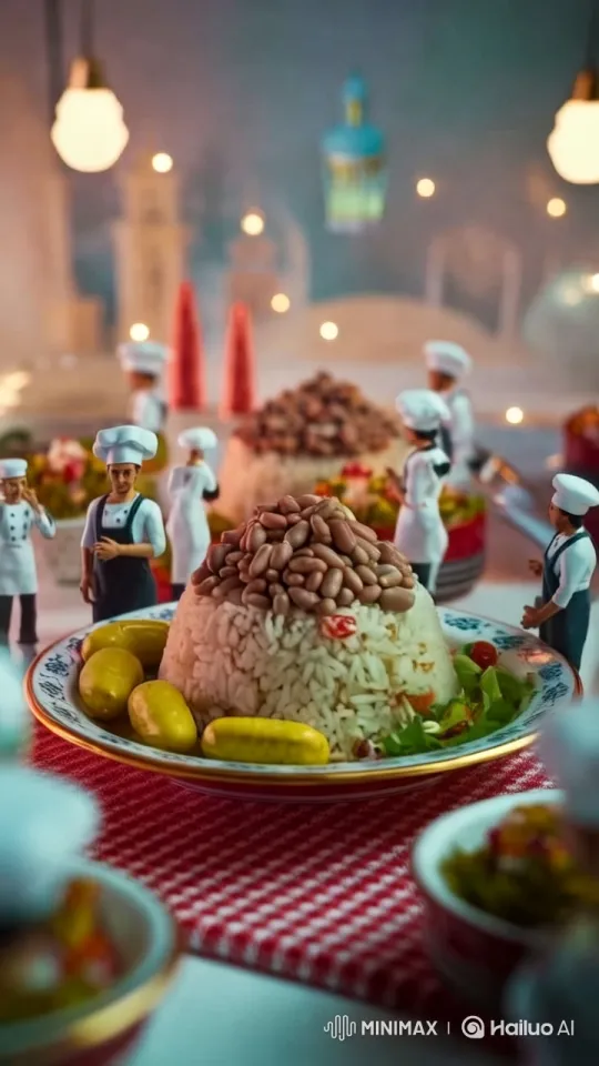 Miniature Chefs Prepare Elegant Rice Dish in Aesthetic Setting – AI Generated Video | Hailuo AI