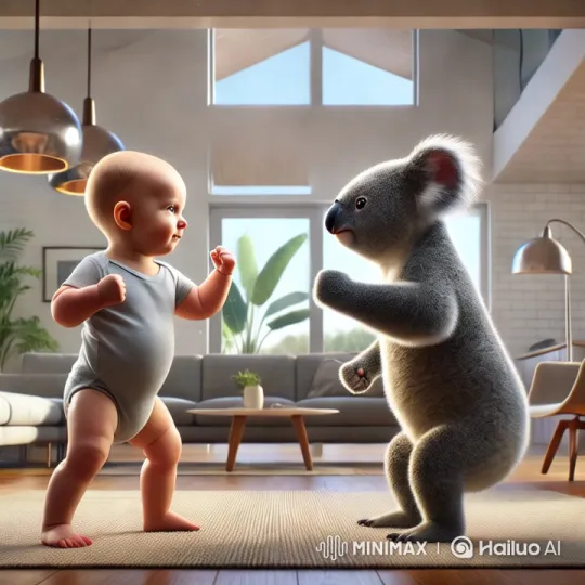 Baby vs. Koala: Ultra-Fast Martial Arts Duel – AI Generated Video | Hailuo AI