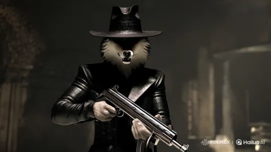 Wolf Bandit: A Mafia-Inspired Figure in Dramatic Light – AI Generated Video | Hailuo AI