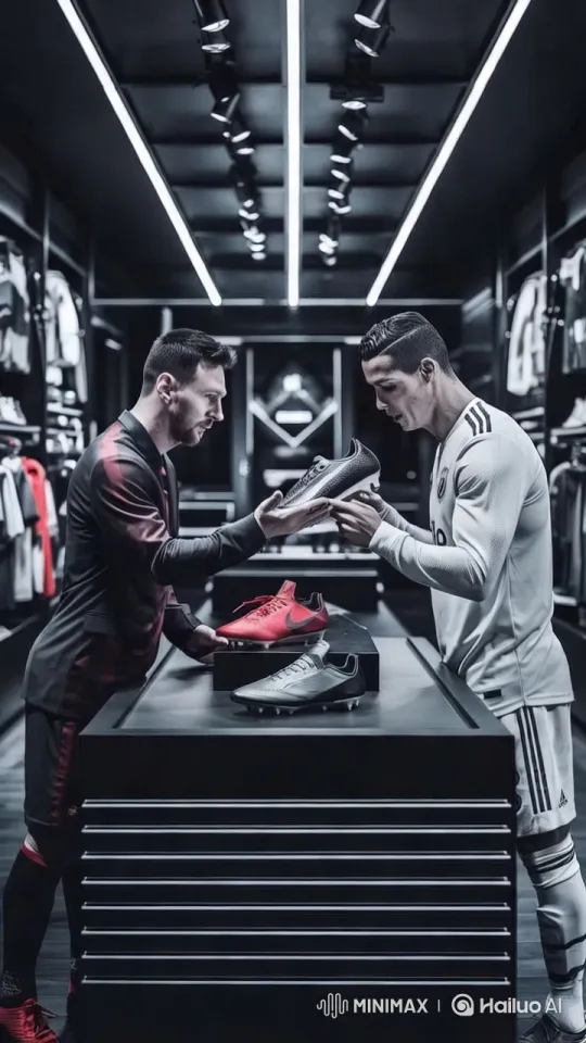 Sleek Store Examines Football Boots with Style – AI Generated Video | Hailuo AI