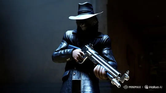Mysterious Wolf Bandit in Dramatic Stylized Scene – AI Generated Video | Hailuo AI