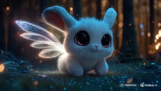 Magical Lumo Rabbit in Cinematic Fantasy Landscape – AI Generated Video | Hailuo AI