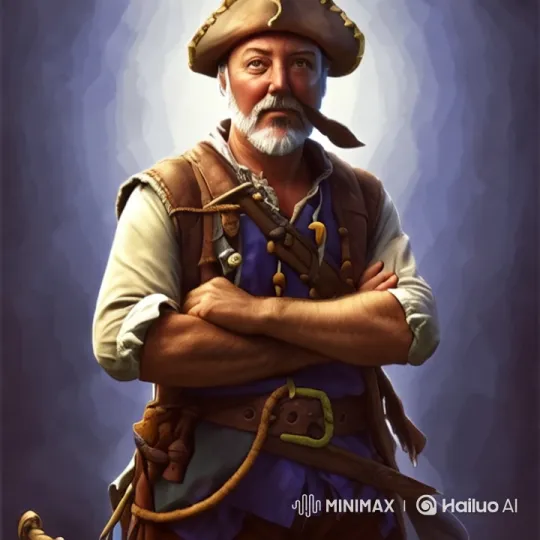 Pirate Captain Leads His Crew on a Serene Sea Voyage – AI Generated Video | Hailuo AI