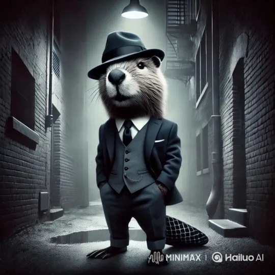 Beaver Mafioso Strides Through Alley in Dramatic Style – AI Generated Video | Hailuo AI