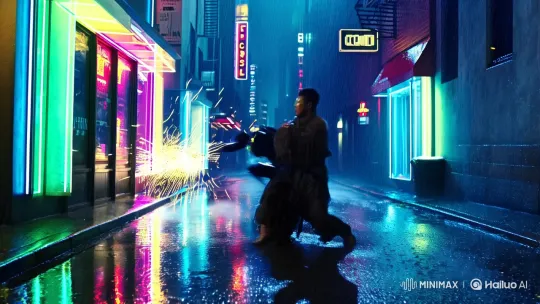 Epic Alley Battle: Legendary Warriors in Neon-Lit Clash – AI Generated Video | Hailuo AI