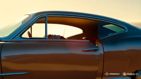 Dog Takes a Drive in Vintage Car with Style – AI Generated Video | Hailuo AI