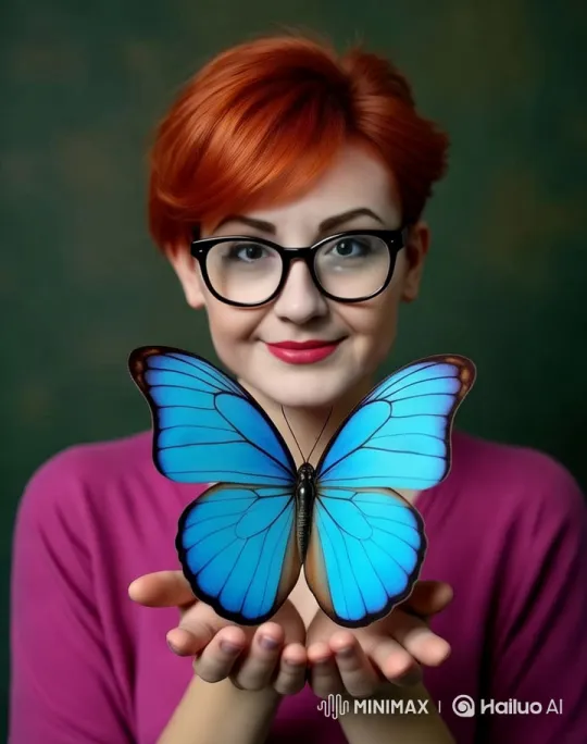 Woman with Butterfly Highlights Photorealistic Wings – AI Generated Video | Hailuo AI