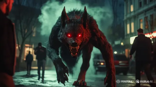 Monstrous Werewolf Terrorizes Urban Street – AI Generated Video | Hailuo AI