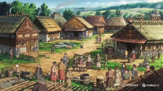 Medieval Village Life: A Bustling Animated Scene – AI Generated Video | Hailuo AI