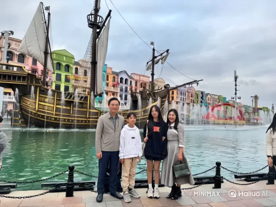 Family Enjoying Pirate Ship by European Waterfront – AI Generated Video | Hailuo AI