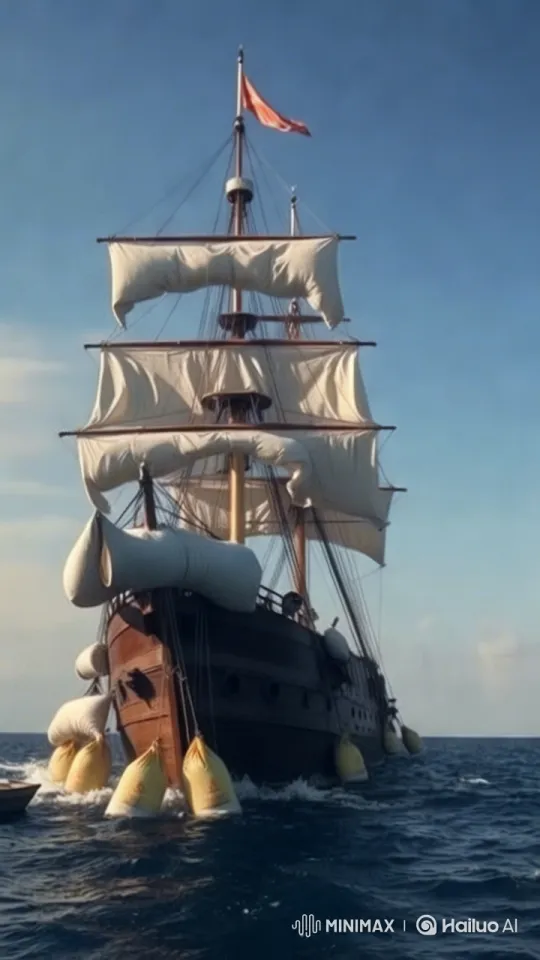 Majestic Ship Glides Through Serene Waters – AI Generated Video | Hailuo AI