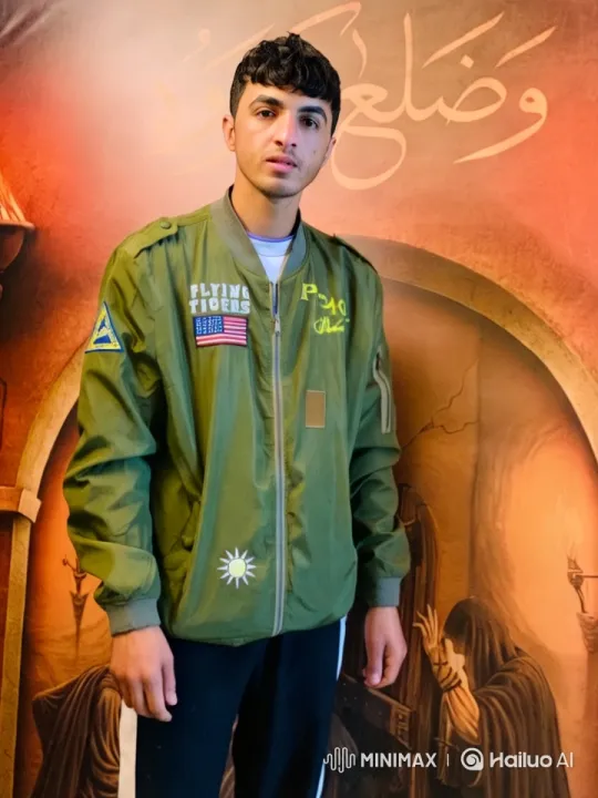 Young Man in Green Jacket Amidst Arabic Calligraphy – AI Generated Video | Hailuo AI