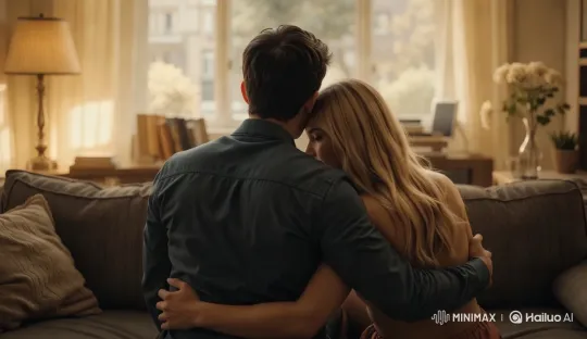 Romantic Couple on a Cozy Couch in Intimate Lighting – AI Generated Video | Hailuo AI