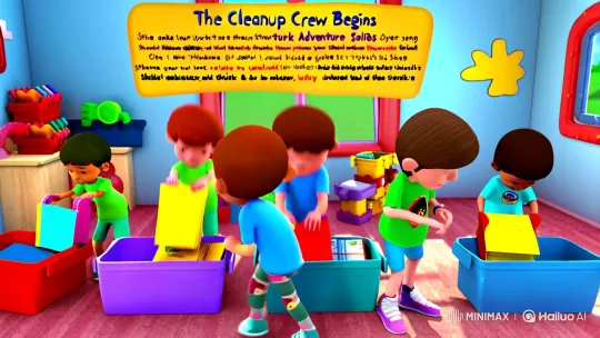 The Cleanup Crew Adventure Song: Fun, Engaging Visuals – AI Generated Video | Hailuo AI