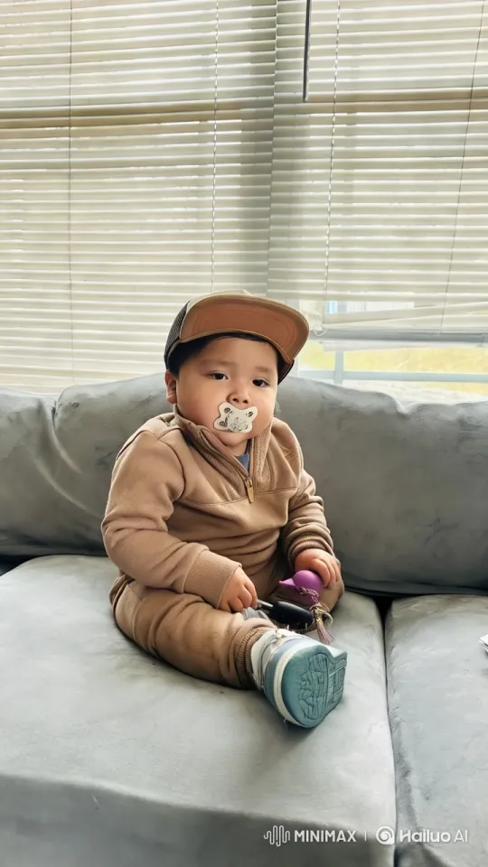 Child's Joyful Dance with Keys on Couch – AI Generated Video | Hailuo AI