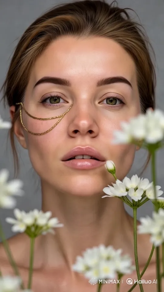 Elegant Woman Framed by Swaying Flowers – AI Generated Video | Hailuo AI