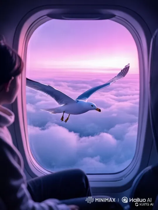 Surreal Sunset: Seagulls and Awe-Inspired Boy – AI Generated Video | Hailuo AI