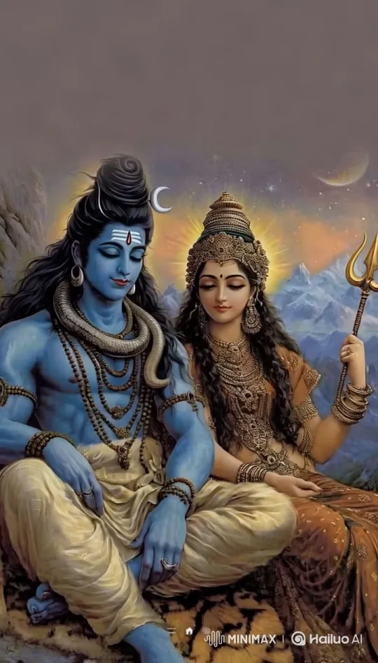 Lord Shiva and Parvathi: A Serene Aesthetic Display – AI Generated Video | Hailuo AI