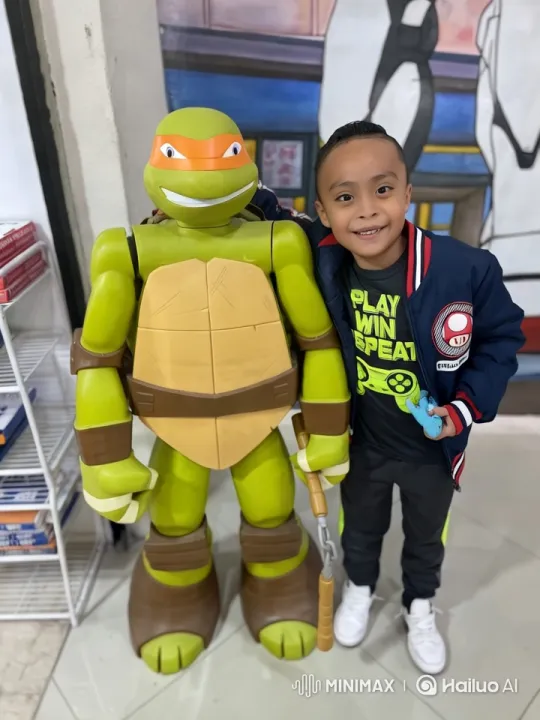 Child Practices Kung Fu Moves by Michelangelo Statue – AI Generated Video | Hailuo AI
