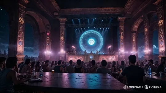 Energetic DJ Party in Ornate Venue – AI Generated Video | Hailuo AI