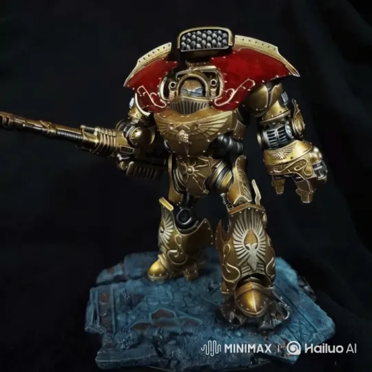Golden Armored Figure Showcases Precision and Power – AI Generated Video | Hailuo AI