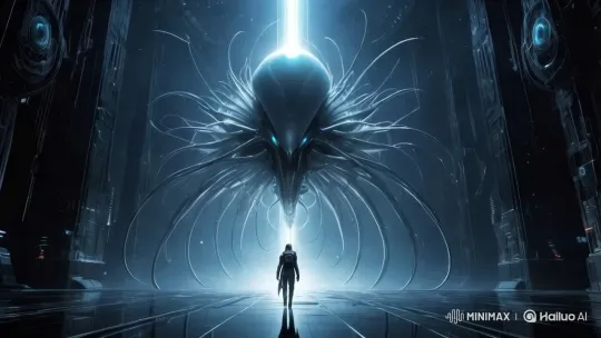 Futuristic Astronaut Encounters Majestic Alien Entity – AI Generated Video | Hailuo AI