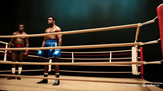 Muhammad Ali and Mike Tyson Face Cristiano Ronaldo in Surreal Boxing Scene – AI Generated Video | Hailuo AI