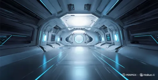 Static Sci-Fi Corridor with Dynamic LED Lighting – AI Generated Video | Hailuo AI