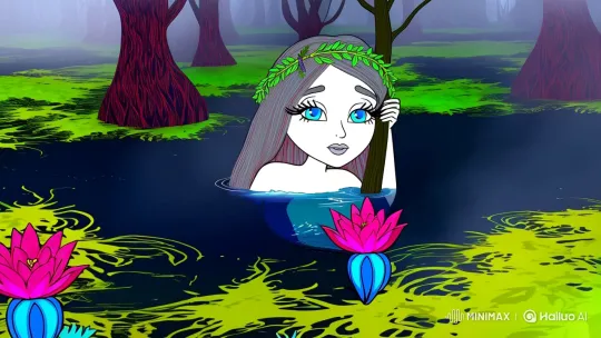 Mermaid Navka Emerges in Hauntingly Ethereal Swamp Scene – AI Generated Video | Hailuo AI