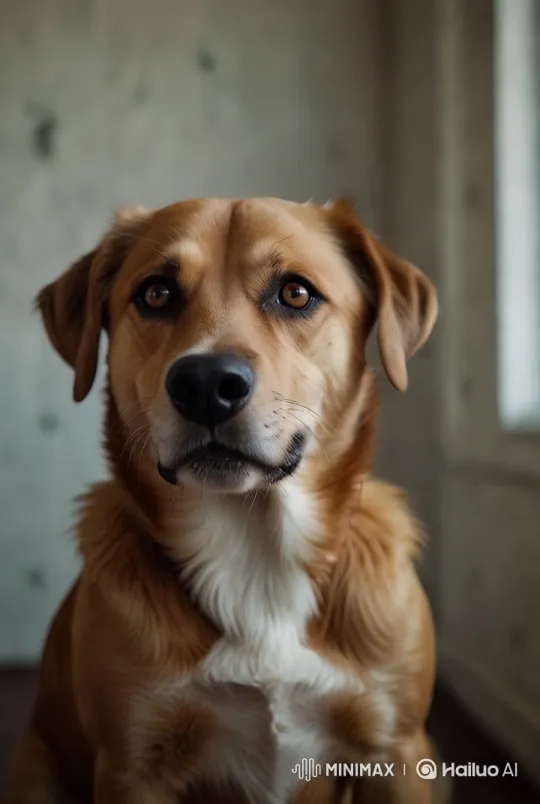 Golden-Brown Dog in Elegant Indoor Setting – AI Generated Video | Hailuo AI