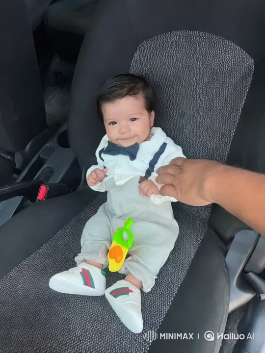 Baby's Gentle Movements in Cozy Car Seat Setting – AI Generated Video | Hailuo AI