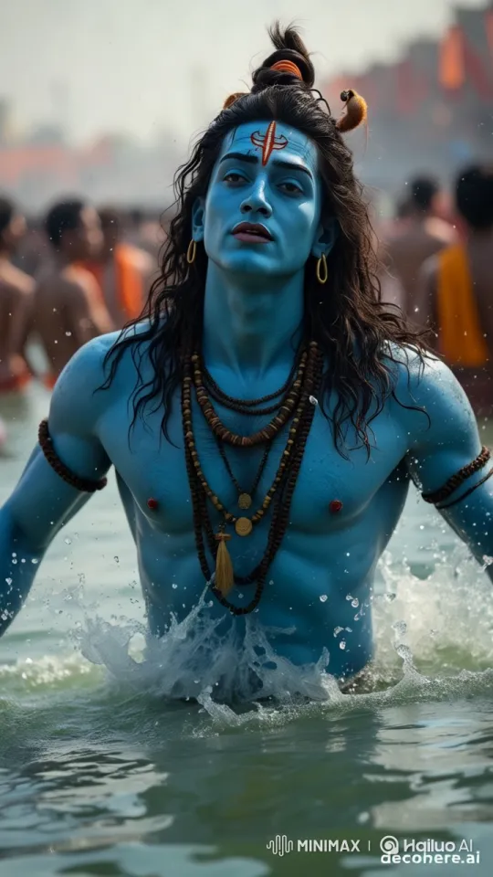 Lord Shiva Emerges at Kumbh Mela in Spiritual Splendor – AI Generated Video | Hailuo AI