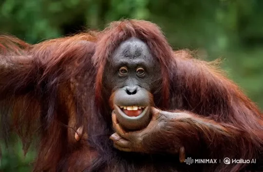 Orangutan in Lush Forest Showcases the Beauty of Nature – AI Generated Video | Hailuo AI