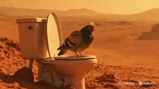 Pigeon Detonates on Mars, Clones Emerge from Debris – AI Generated Video | Hailuo AI