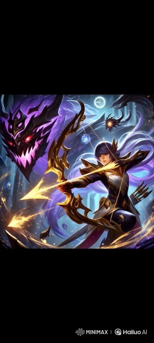 Warrior Prepares to Shoot Fiery Arrow at Dragon in Mystic Realm – AI Generated Video | Hailuo AI