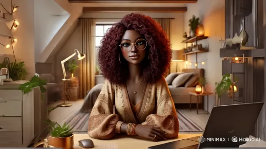 Cozy, Warmly Lit Room with Animated Avatar – AI Generated Video | Hailuo AI