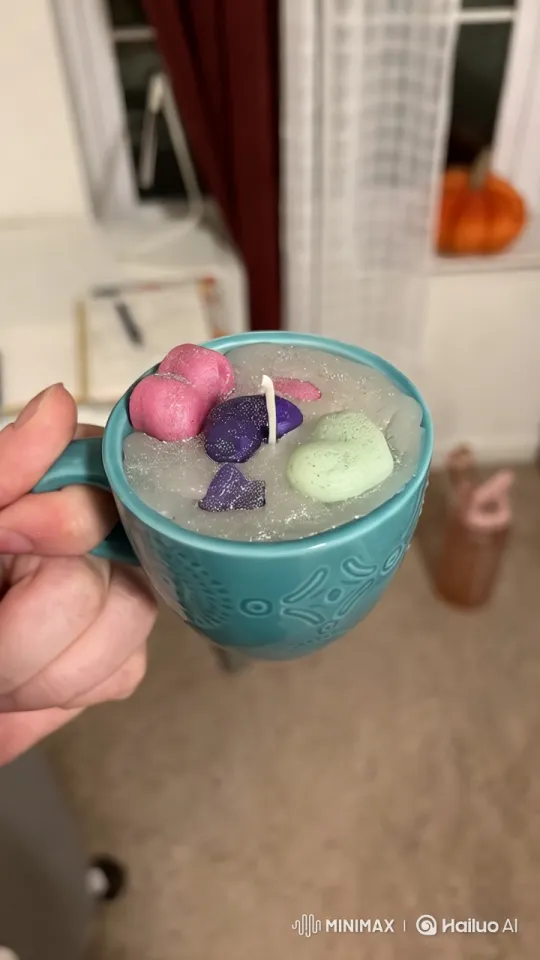 Animated Cartoon Character Takes Whimsical Bath in Glittery Heart-Shaped Candle – AI Generated Video | Hailuo AI