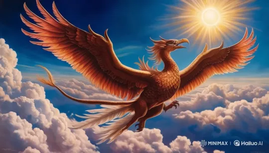 Majestic Phoenix Glides Gracefully Above Clouds – AI Generated Video | Hailuo AI