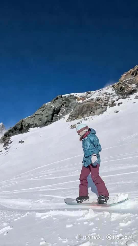 Snowboarder's Graceful Backflip in Mountainous Landscape – AI Generated Video | Hailuo AI