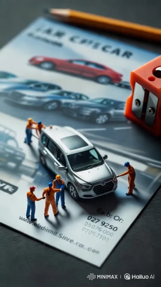 Artistic Tracking Shot of Workers with Model Car – AI Generated Video | Hailuo AI