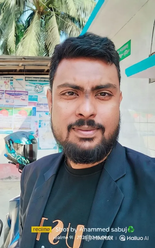 Man in Black T-Shirt and Blazer Examines Motorcycle – AI Generated Video | Hailuo AI
